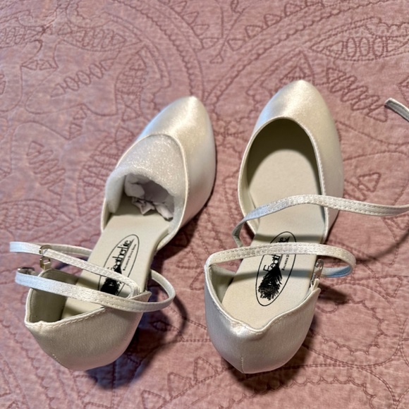 Featherlite Ballroom Dance Shoes - 9 Narrow - Carol White Satin, 1.3" Heel - Picture 2 of 14